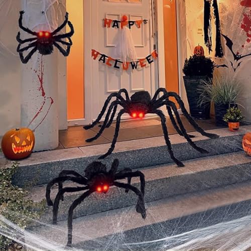 Bseical Halloween Decoration Araignée Géante 3 PCS,Deco Hall