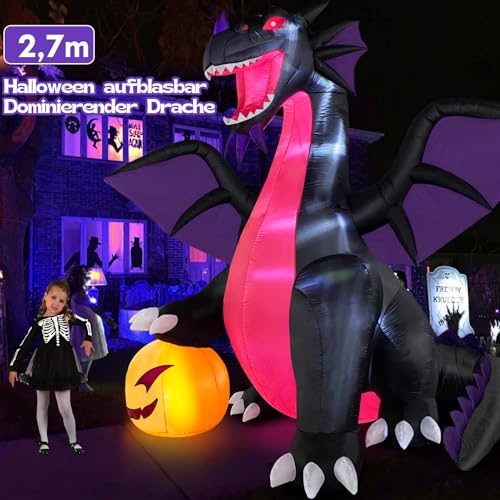 Danxilu Dragon Gonflable Halloween Décoration 2,7 m avec Cit