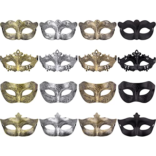 FEQO 16 Pièces Masque Vénitien Mascarade Vintage Antiques Ma