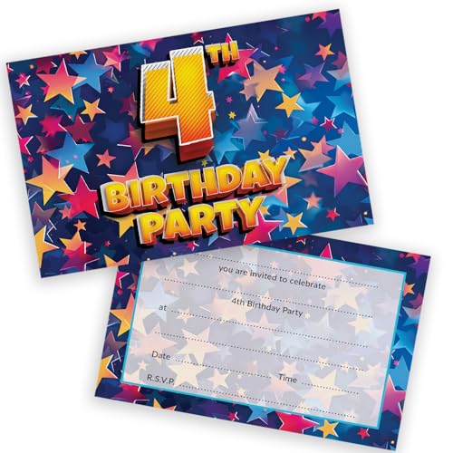 Stuff4 Lot de 36 invitations danniversaire pour enfants - Mo