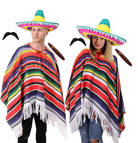 Déguisement de couple du Far West mexicain Multicolore