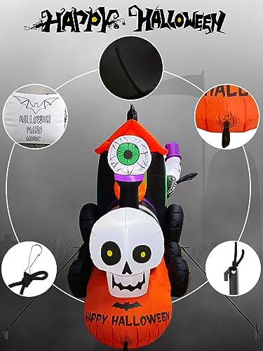EBANKU 4M Train Gonflable Halloween, Fantôme Conduit Un Trai
