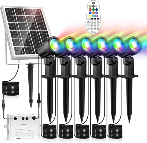 MEIHUA Spot Solaire Exterieur RGB Lot de 6 10 Couleurs 30 Mo