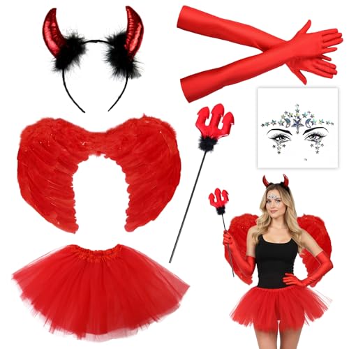 Lot de 6 costumes dange diable pour femme pour carnaval, Hal