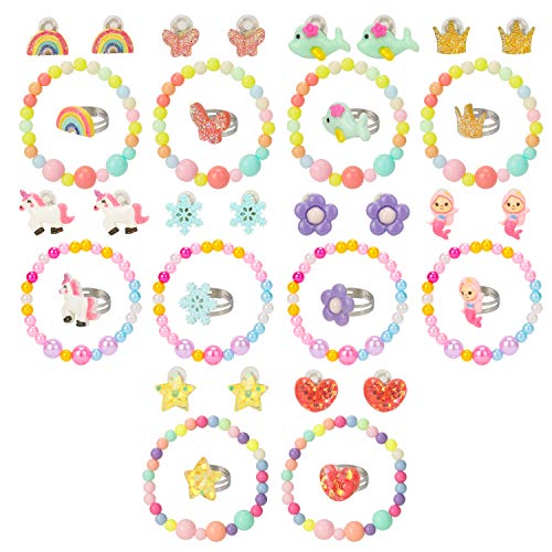 Hifot enfants fille bagues Boucles doreilles clip Bracelet 3