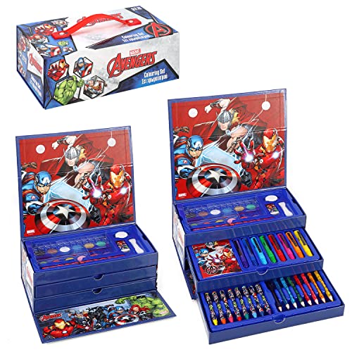 Avengers Kids Lot de 52 crayons de coloriage avec aquarelle,
