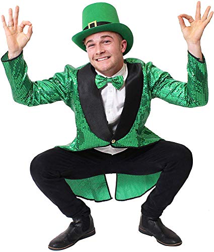 DÉGUISEMENT DE LEPRECHAUN VERT POUR ADULTES - QUEUE DE PIE V