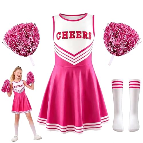 Auirshiky Déguisement Pompom Girl Uniforme,Pom-Pom Girl,Degu
