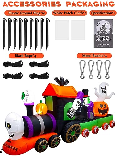 EBANKU 4M Train Gonflable Halloween, Fantôme Conduit Un Trai
