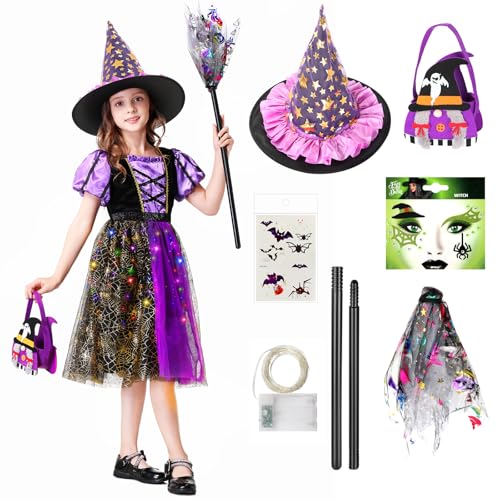 Costume Sorcière Enfant LED Halloween