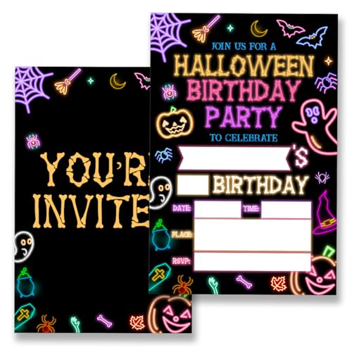VIYZZX Lot de 20 invitations à une fête danniversaire dHallo