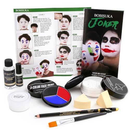 BOBISUKA Kit de Maquillage Halloween Joker & Clown