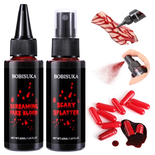 BOBISUKA Maquillage Halloween Faux Sang Kit (3 PCS): Capsule