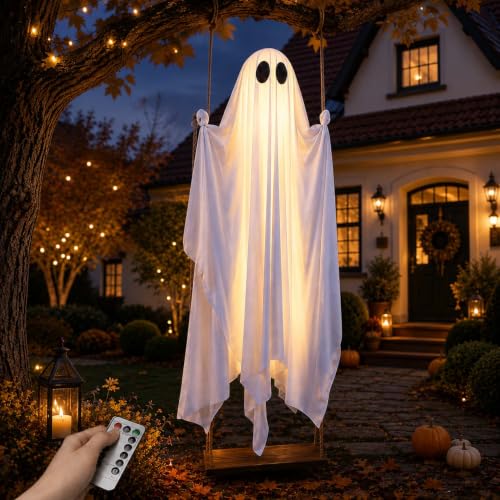 TETGSET Fantome sur Balancoire, FantôMe DéCoratif dhalloween