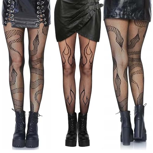 WangVipfei Lot de 3 paires de collants résille pour femme - 