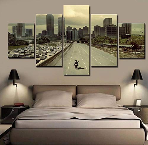 CHUADIAD Moderne Toile Photos HD imprimé Mur Art Salon 5 piè