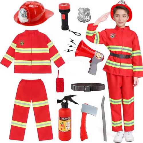 Costume de Pompier, Deguisement Pompier Enfant avec Pompiers