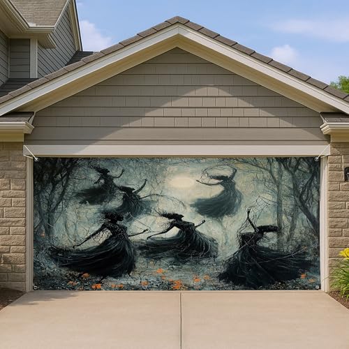 1,8 x 4 m Halloween sorcière porte de garage couverture couv