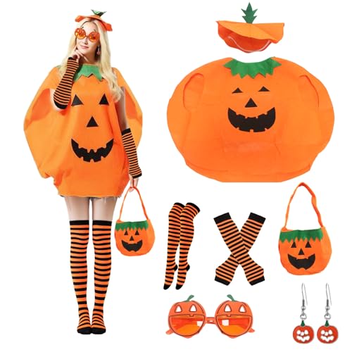 MAINOSHY Costume de citrouille dHalloween avec chapeau et ba