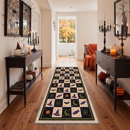 BEIMO Tapis Lavable Halloween Hexie 80x150cm Cuisine