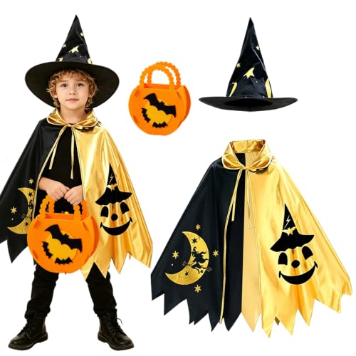 OKMIJN Costume Halloween Enfant, Cape de Sorcière avec Chape