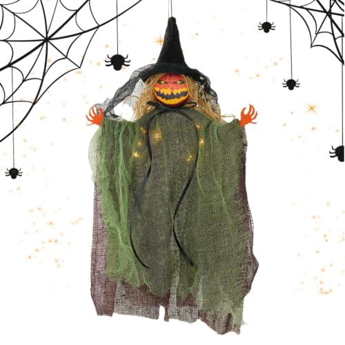 Sorcière Volante dHalloween Fournitures de Fête Lumineuses H