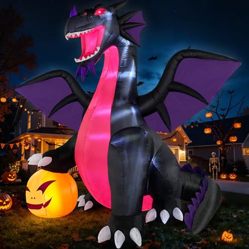 Danxilu Dragon Gonflable Halloween Décoration 3,6 m avec Citrouille