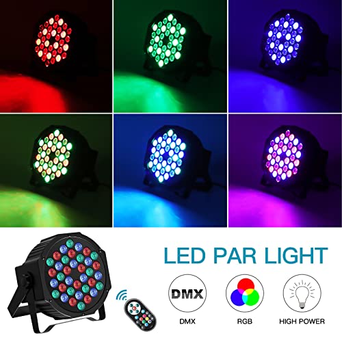 U`King 10 PCS RGB Lumiere de Scene avec Son Activé, 72W Par