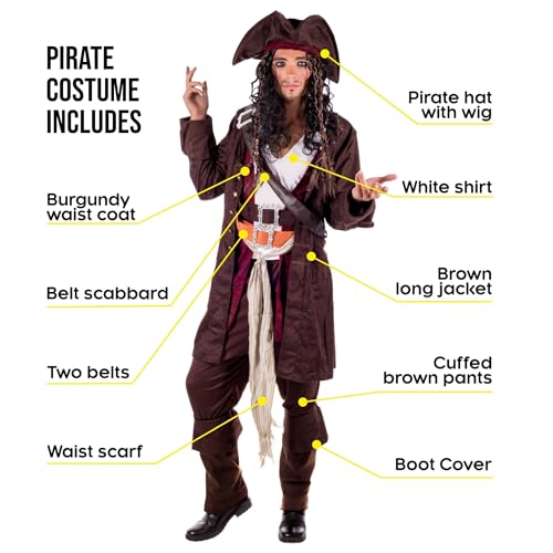 Fun Shack Deguisement Pirate Homme, Costume Pirate Homme, De