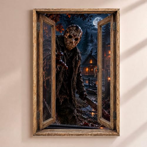 Décoration Halloween Tueur Masqué Trompe lŒil - Cadeau Perso