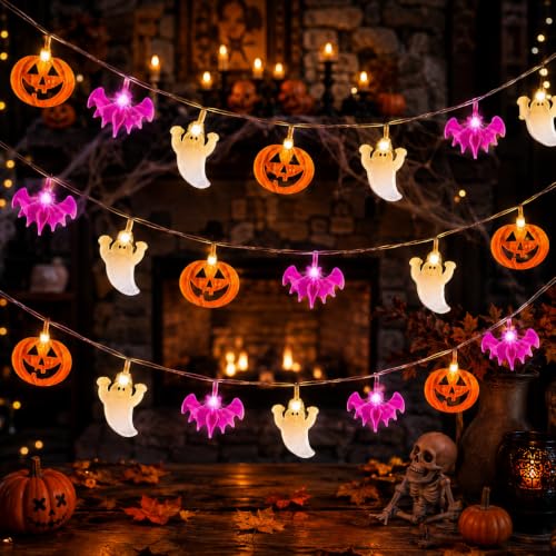 Halloween Decoration Guirlande lumineuse,3M 30LED Citrouille