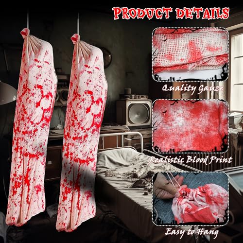Lot de 2 décorations dHalloween effrayantes de 1,5 m, cadavr