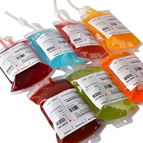PROtastic Lot de 5 récipients à boire « Blood Bag » IV, parf