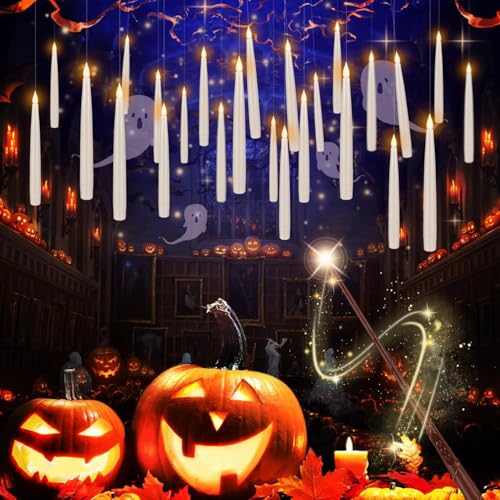 LIVEN 24 Pcs Halloween LED Magic Hanging Floating Candles, T