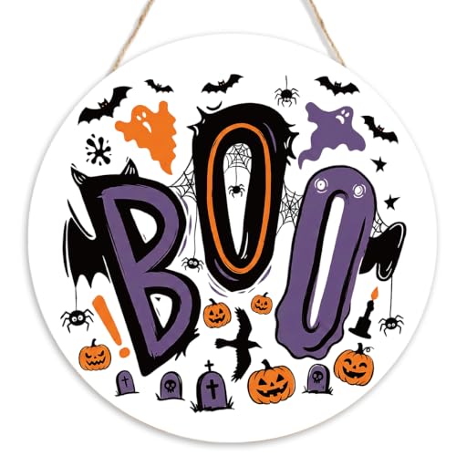 PQVRTMO Boo T598 Panneau de porte en bois à suspendre Hallow