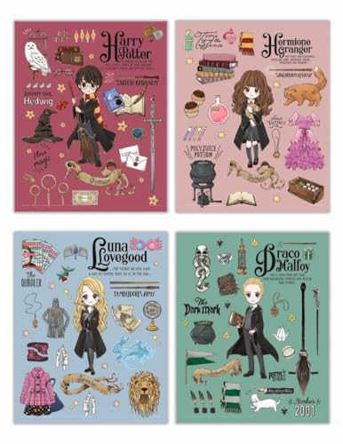 TRENDYPRINT Harry Potter Lot de 4 collages de personnages ma