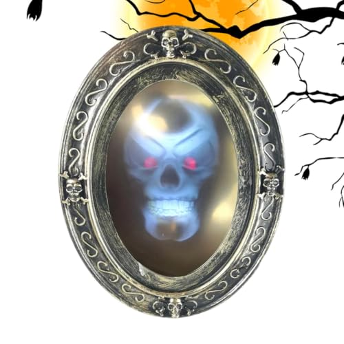 Miroir fantôme lumineux avec son Halloween effrayant crâne f