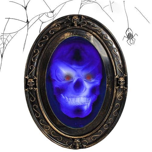 WDEC Miroir hanté pour Halloween - Noir et doré - Ovale parl
