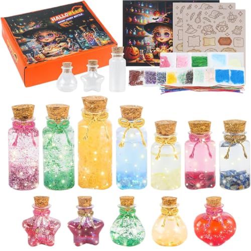 LEAZZLE – Set De Potions Magiques Vintage – 20 Bouteilles + Livre Recettes + Accessoires – Activité Créative – Cadeau Filles Garçons – Halloween Noël