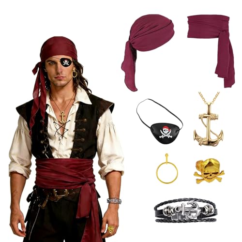 Ensemble Accessoires Costume Pirate 7 pièces