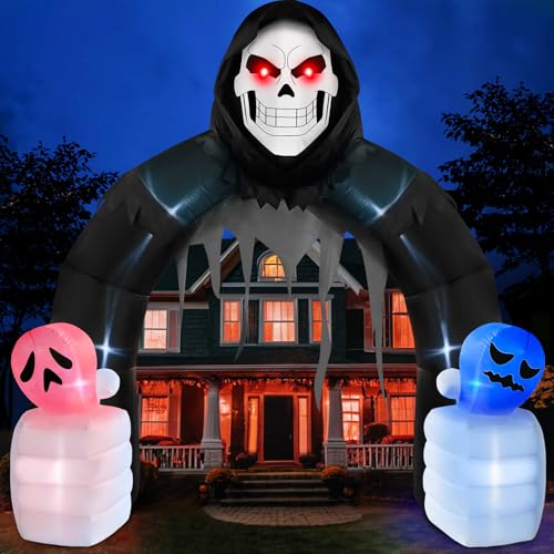 Danxilu Arche Gonflable Halloween Décoration 3 m Faucheuse avec Fantômes