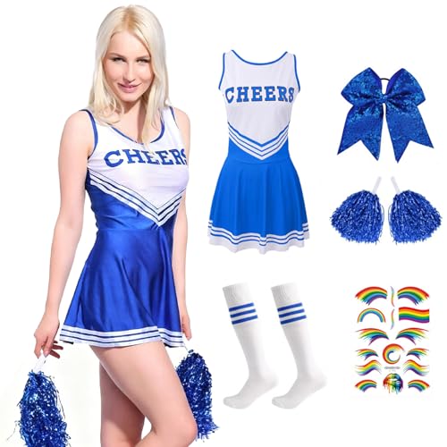yolzhxe Costume de Pompom Girl pour Femme, S Deguisement Pom
