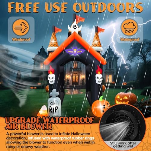 Kalolary 12 Pieds Grande Arche Gonflable dhalloween Maison H