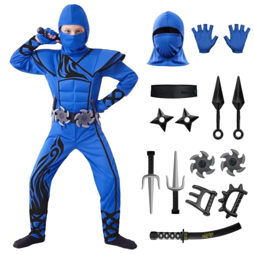 Spooktacular Creations Costume de Ninja bleu pour enfant Cos