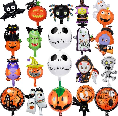 20 Ballons Halloween, Ballons en Aluminium pour Halloween Dé
