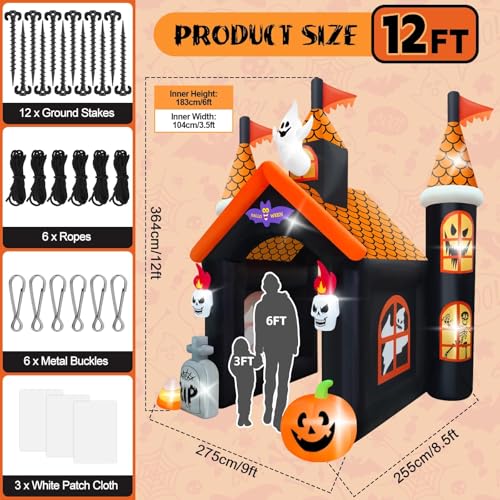Kalolary 12 Pieds Grande Arche Gonflable dhalloween Maison H
