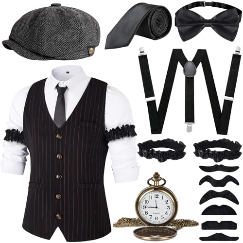 JONRRYIN Costume des années 20 pour homme, accessoires de ma