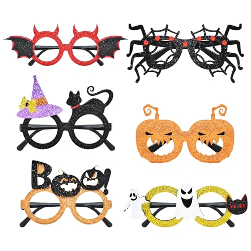 Lot de 6 lunettes de soleil à paillettes pour Halloween - Ac