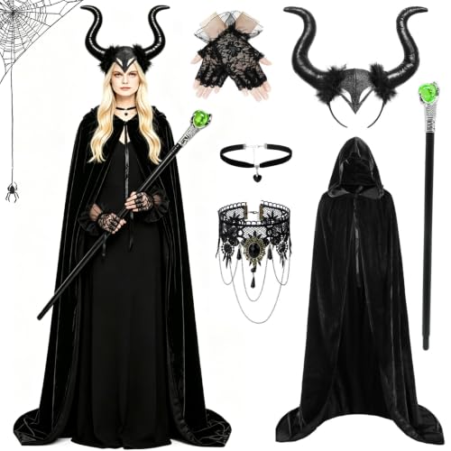 Deguisement Diable Femme,6 Pièces Deguisement Halloween Carn
