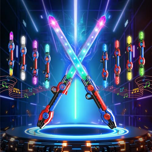 VATOS Lot de 2 Sabres Laser Lumineux pour Enfants avec Doubl